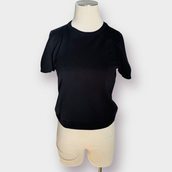 Y2K LANDS‎ END Black Short Sleeve Top - Picture 2 of 4